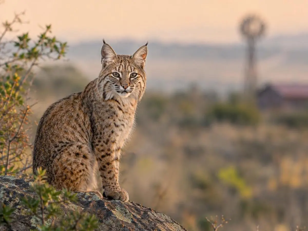 Bobcat at the ledge