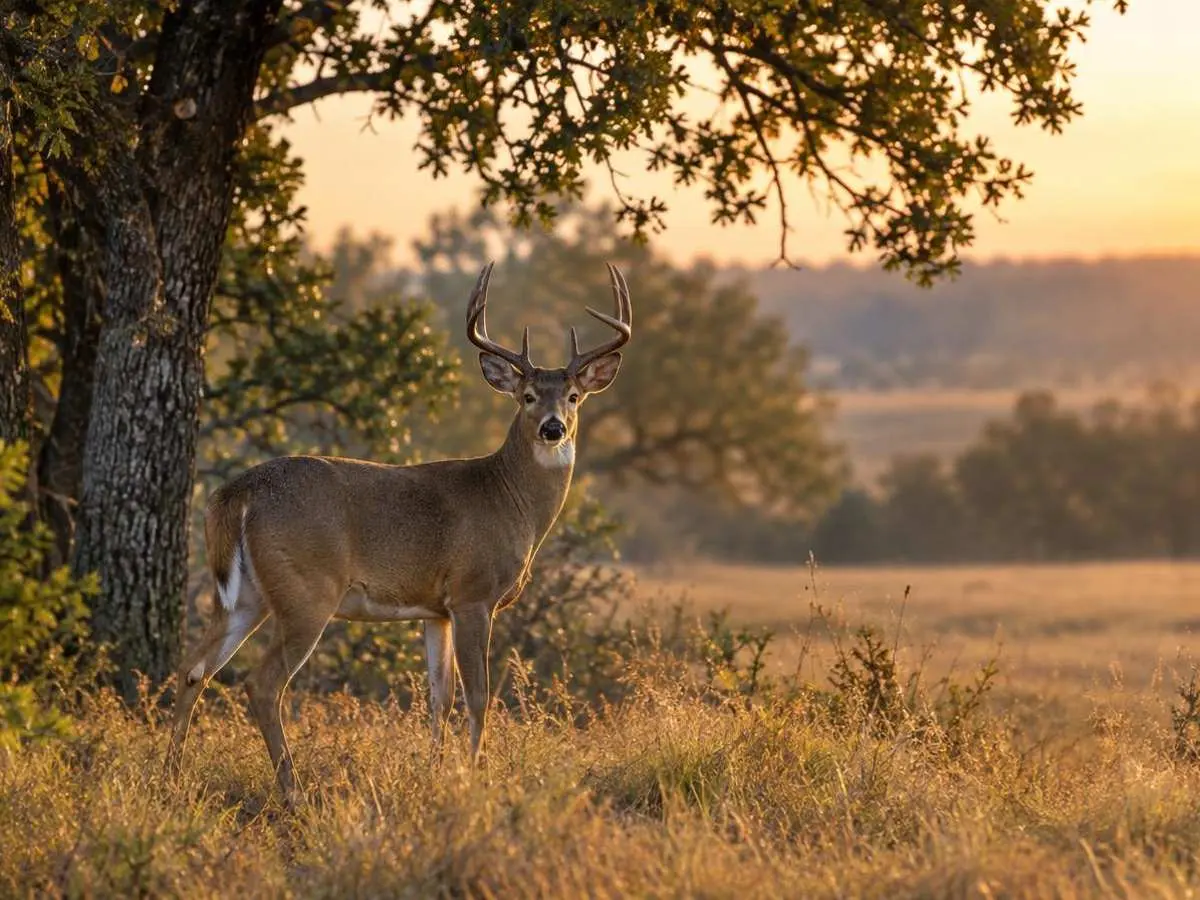 Whitetail at the edge of the pasture